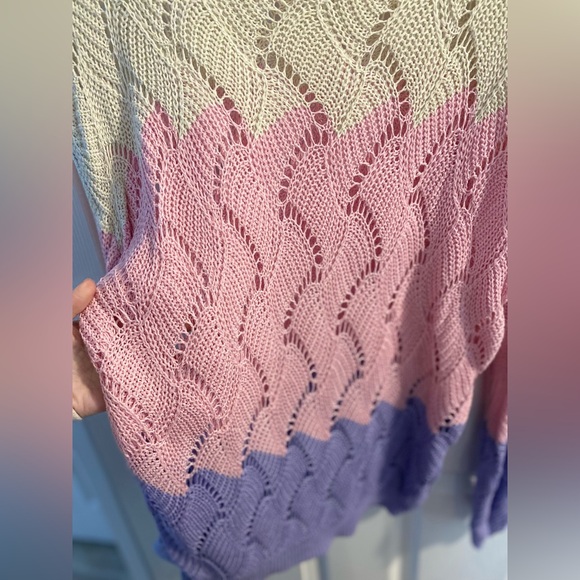 NWOT Knit/Crochet Style Sweater - Picture 2 of 2